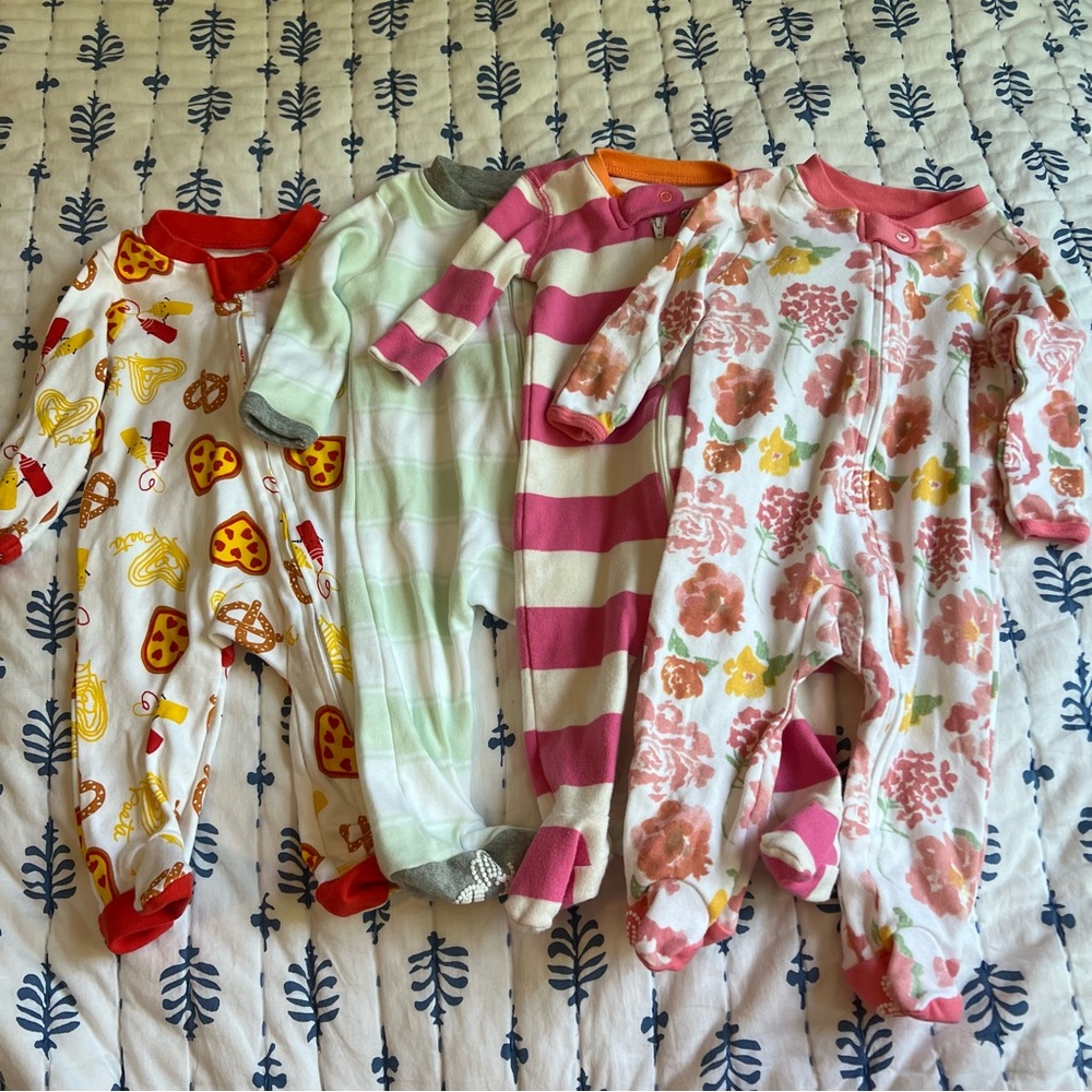 Bundle of 4 EUC baby pajamas